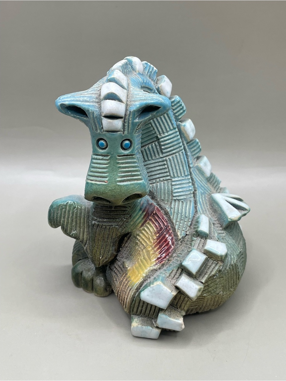 VTG READ! Signed Artesania Rinconada #252 Dragon Ceramic Figurine Missing Tongue